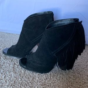 Gianni Bini - Suede Peep Toe Booties - 8.5